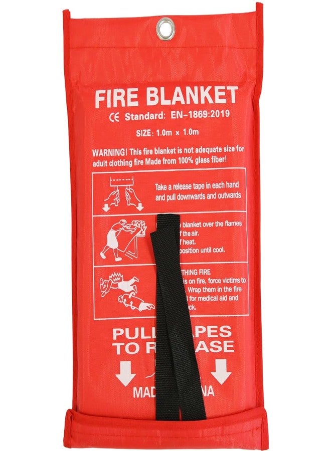 Ram® Large 1M X 1M Fire Blanket With Loops Office Kitchen Safety Home Fire Blanket Wall Mountable Emergency Fire Blanket - Image 2